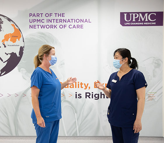 Two staff members at UPMC.